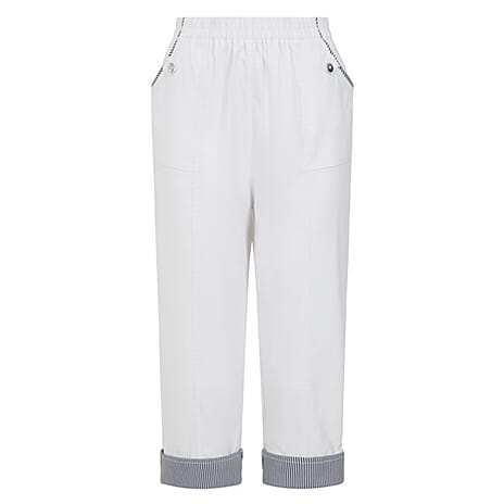 Classic Woven Jean and Pant-Trouser (Size - 12) - White