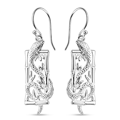 Royal Bali Collection - Sterling Silver Dragon Earring with Hook