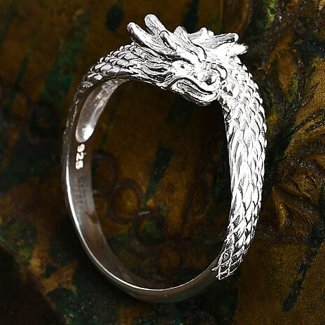Royal Bali Collection - Sterling Silver Dragon Ring, Silver Wt. 5.41 Gms.
