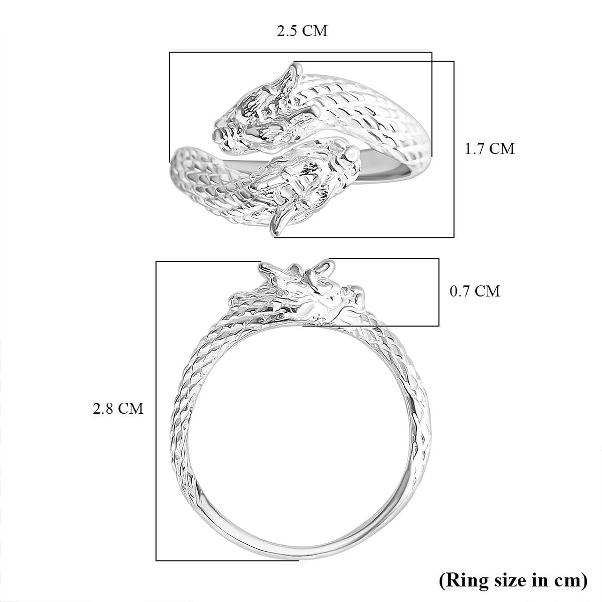 Royal Bali Collection - Sterling Silver Dragon Ring, Silver Wt. 5.41 Gms. Royal Bali Collection - Sterling Silver Dragon Ring, Silver Wt. 5.41 Gms.