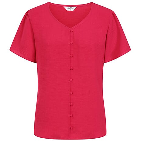 Classic Airflow Angel Sleeve V-Neck Blouse (Size 18) - Pink
