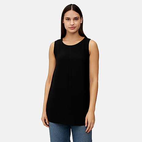 Classic V-Neck Sleeveless Without Button Front Vest (Size 18) - Black