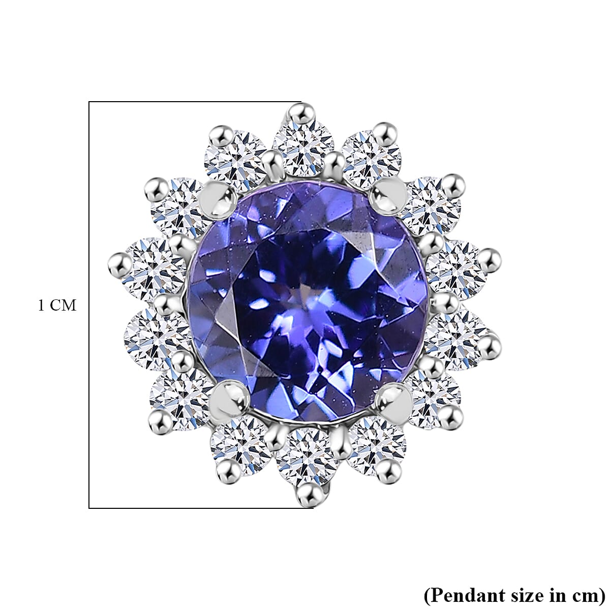950 Platinum AAA Tanzanite & Lab Grown Diamond (SI-GH) Pendant 1.14 Ct.