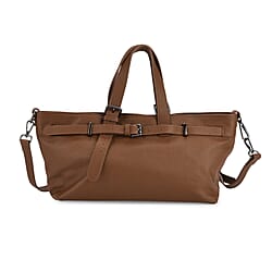 Vicenza 2025 Autumn-Winter Collection - Genuine Leather Belt-detail Crossbody Bag with Detachable Shoulder Strap - Red