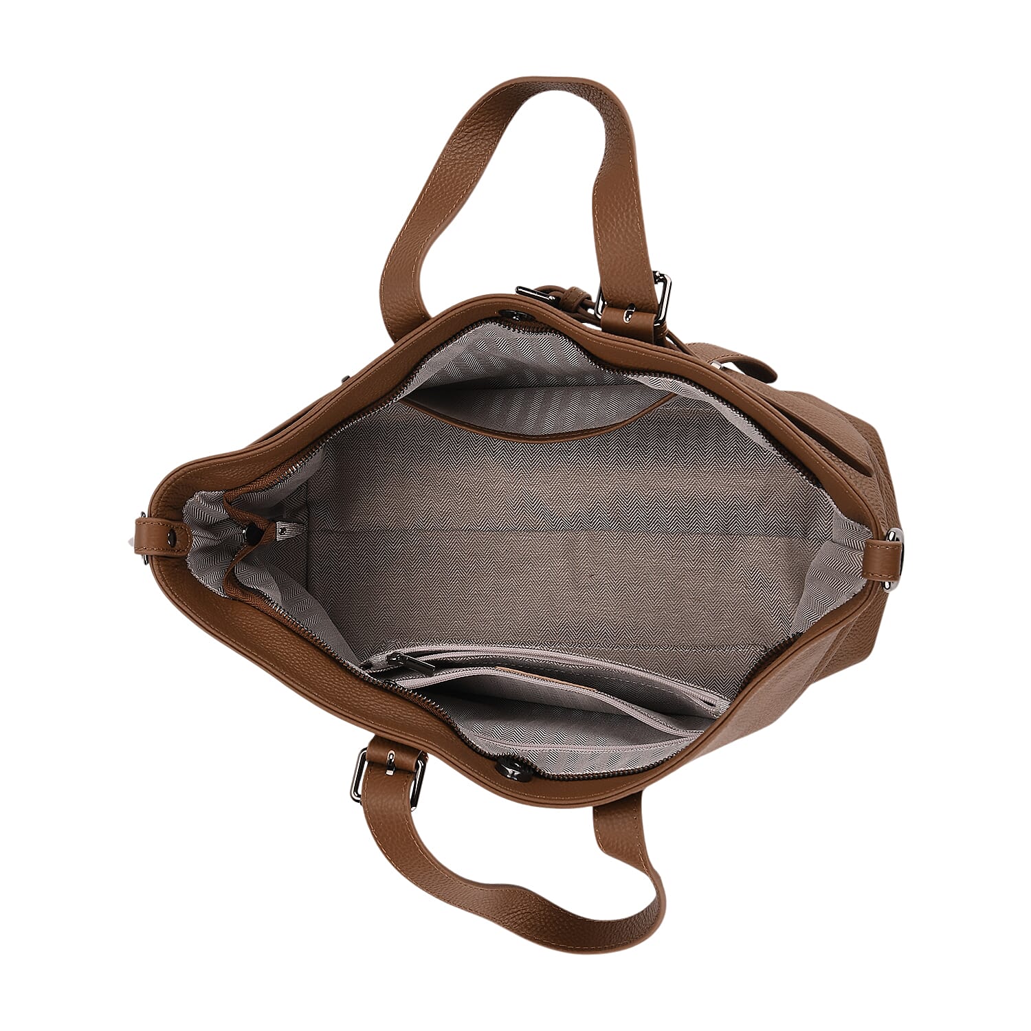 Vicenza 2025 Autumn-Winter Collection - Genuine Leather Belt-detail Crossbody Bag with Detachable Shoulder Strap - Brown