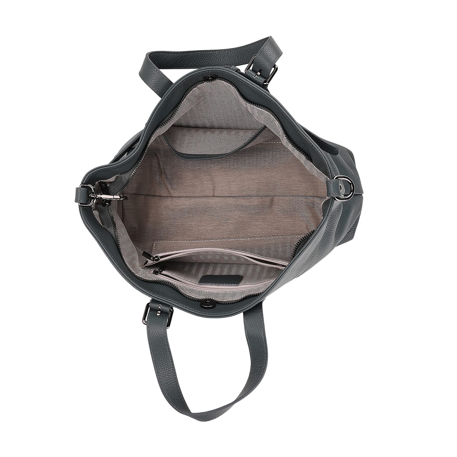 Vicenza 2025 Autumn-Winter Collection - Genuine Leather Belt-detail Crossbody Bag with Detachable Shoulder Strap - Cornflower