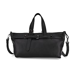 Vicenza 2025 Autumn-Winter Collection - Genuine Leather Belt-detail Crossbody Bag with Detachable Shoulder Strap - Red