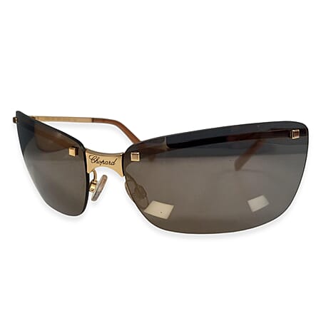 CHOPARD Wraparound Rimless Eyewear with Gold Frame - Black