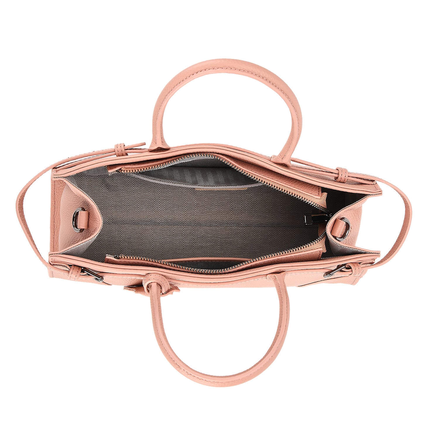 Genuine Leather Mini Handbag - Pink