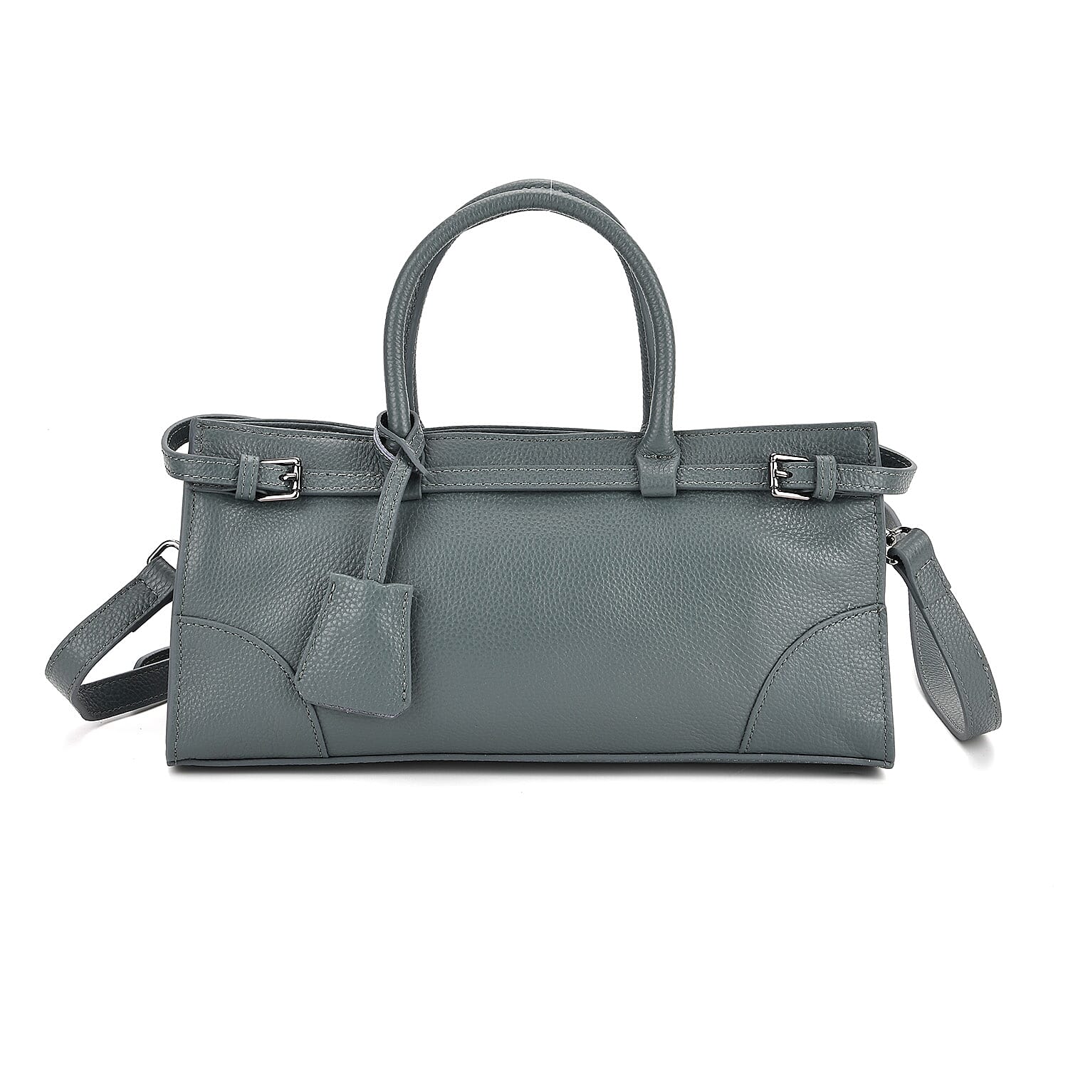 Genuine Leather Mini Handbag - Teal