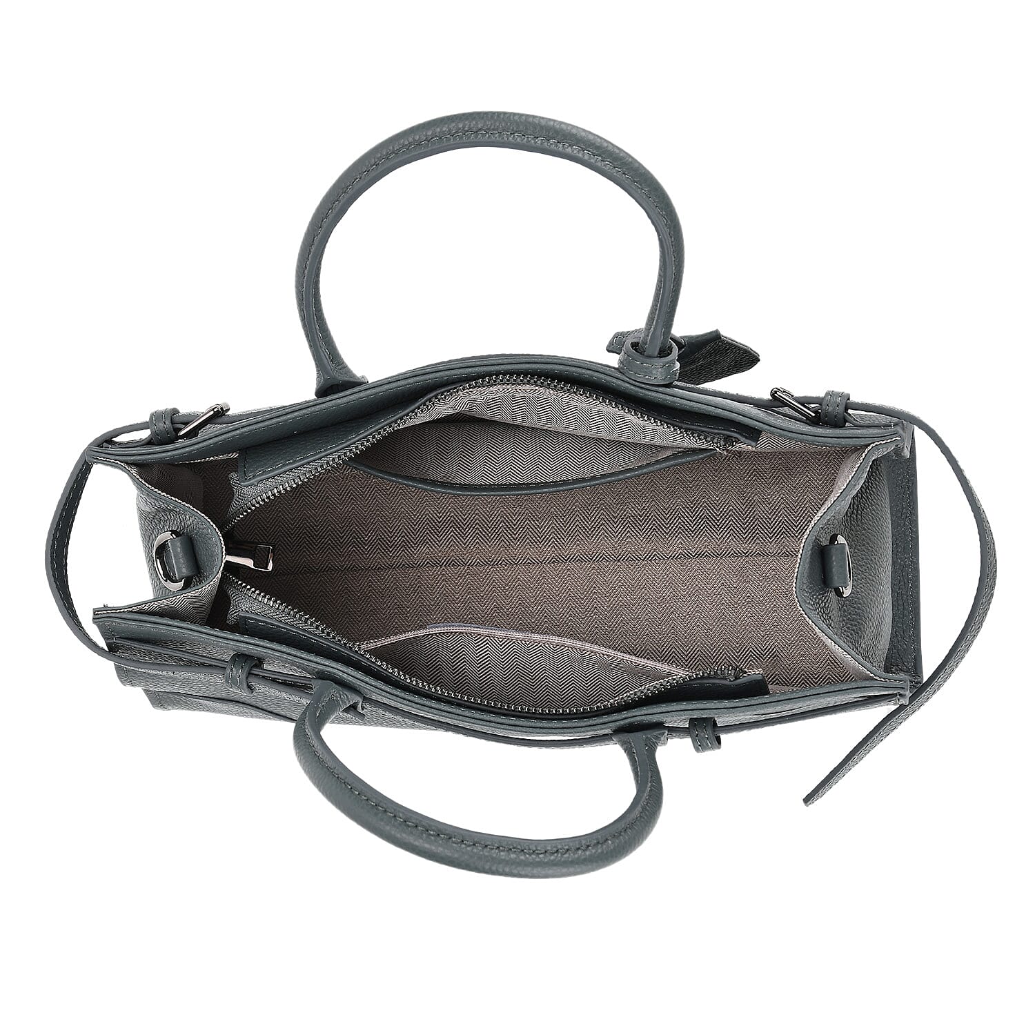 Genuine Leather Mini Handbag - Teal