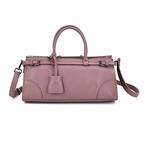 Genuine Leather Mini Handbag - Purple