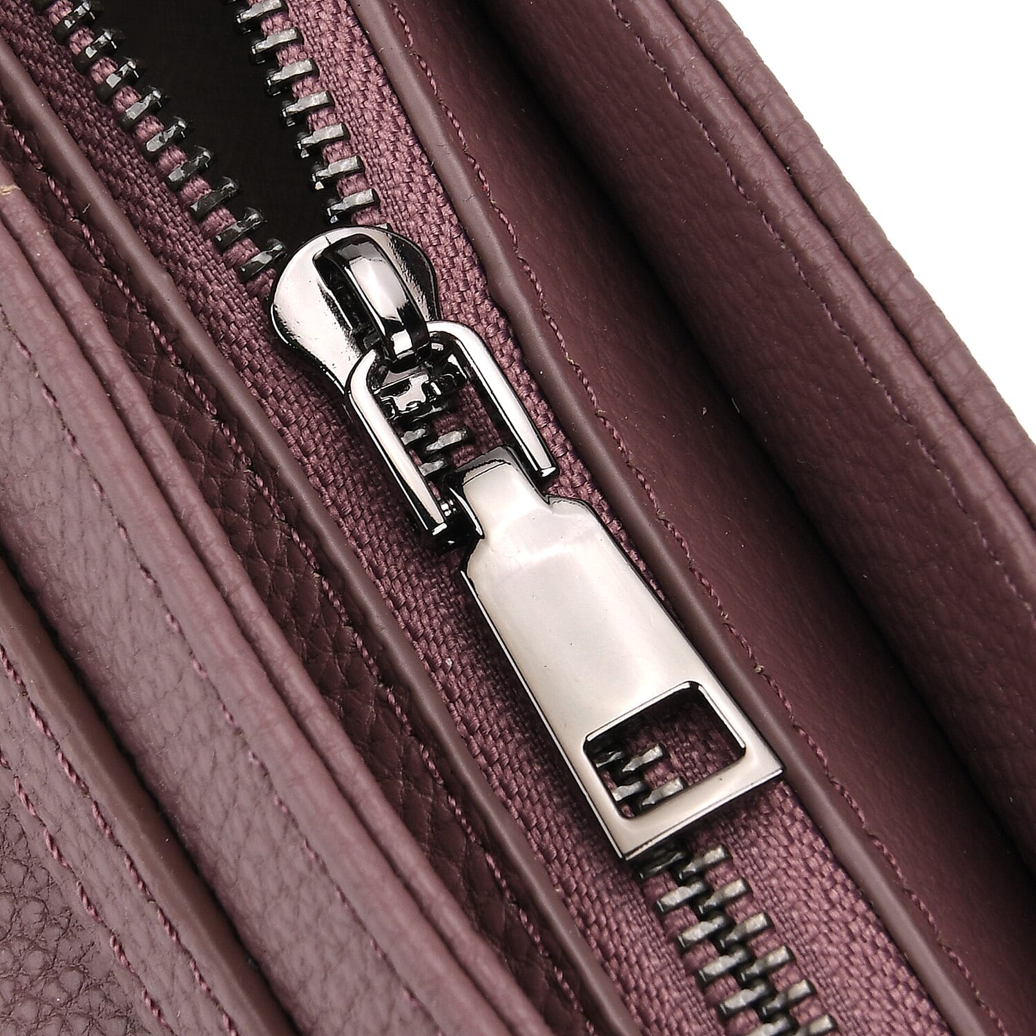 Genuine Leather Mini Handbag - Purple