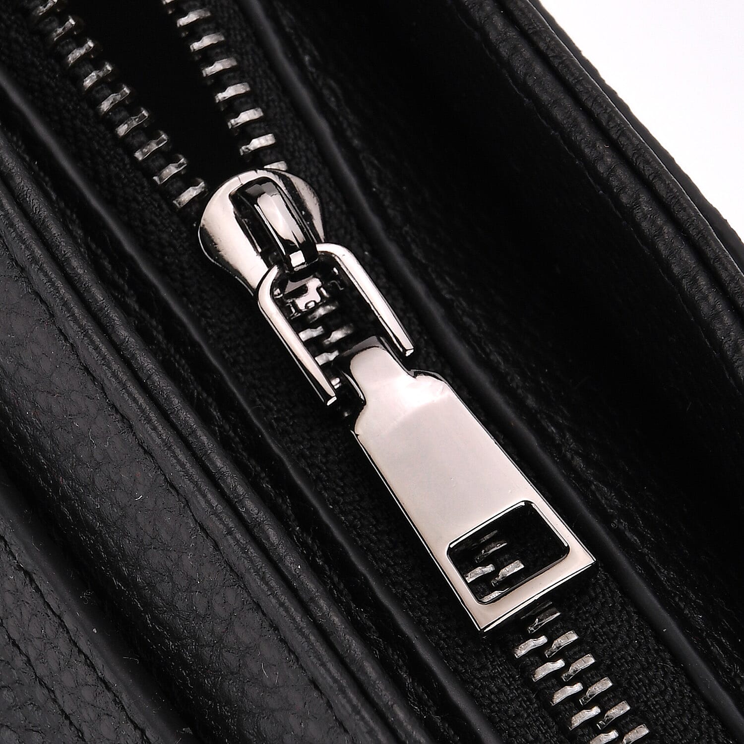 Genuine Leather Mini Handbag - Black