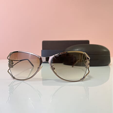 BOUCHERON PARIS Luxury Square Sunglasses with Embellished Metal Frame - Rose Gold