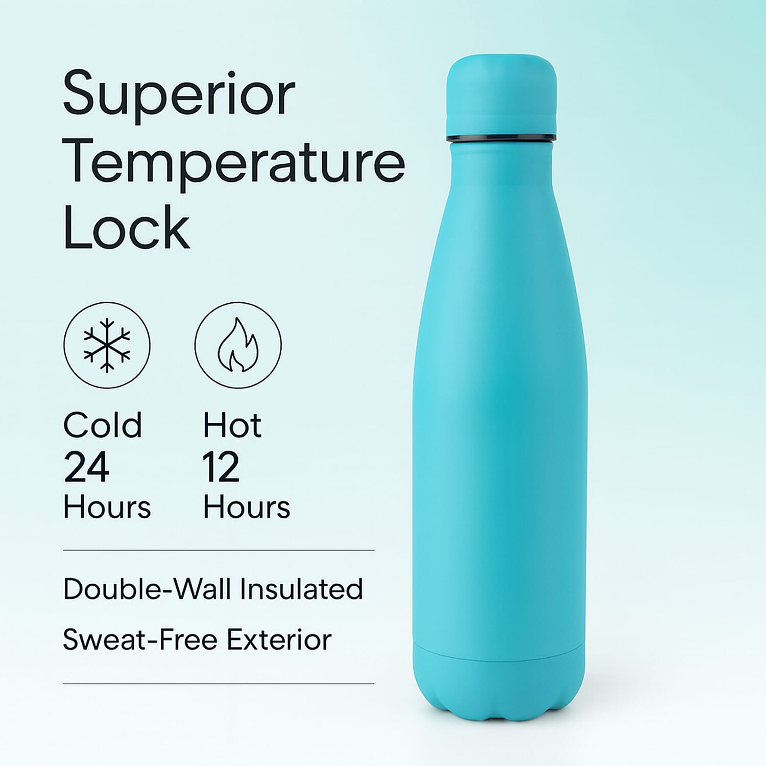 Stay Hydrated with HD Water Bottle (500ml) - Aqua