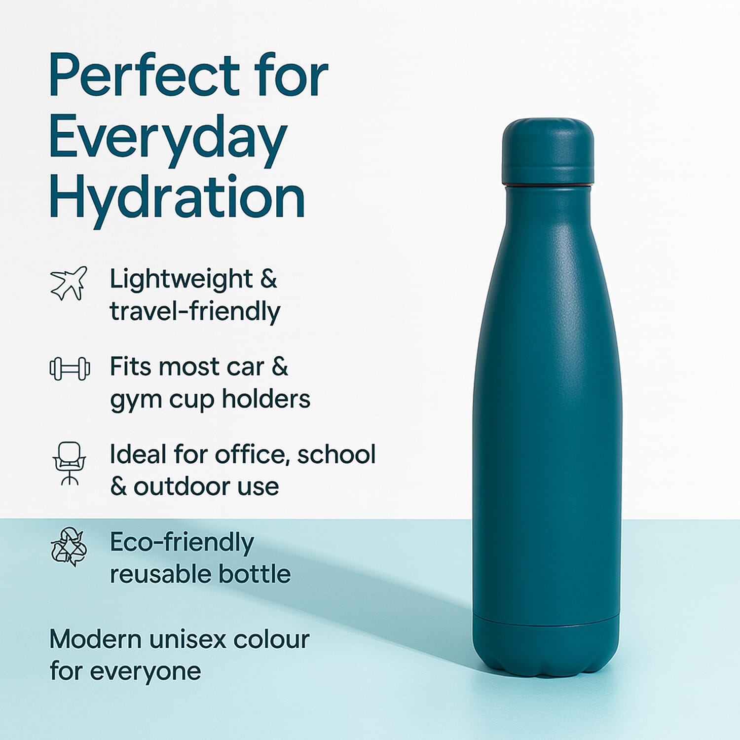 Stay Hydrated with HD Water Bottle (500ml) - Forest Green