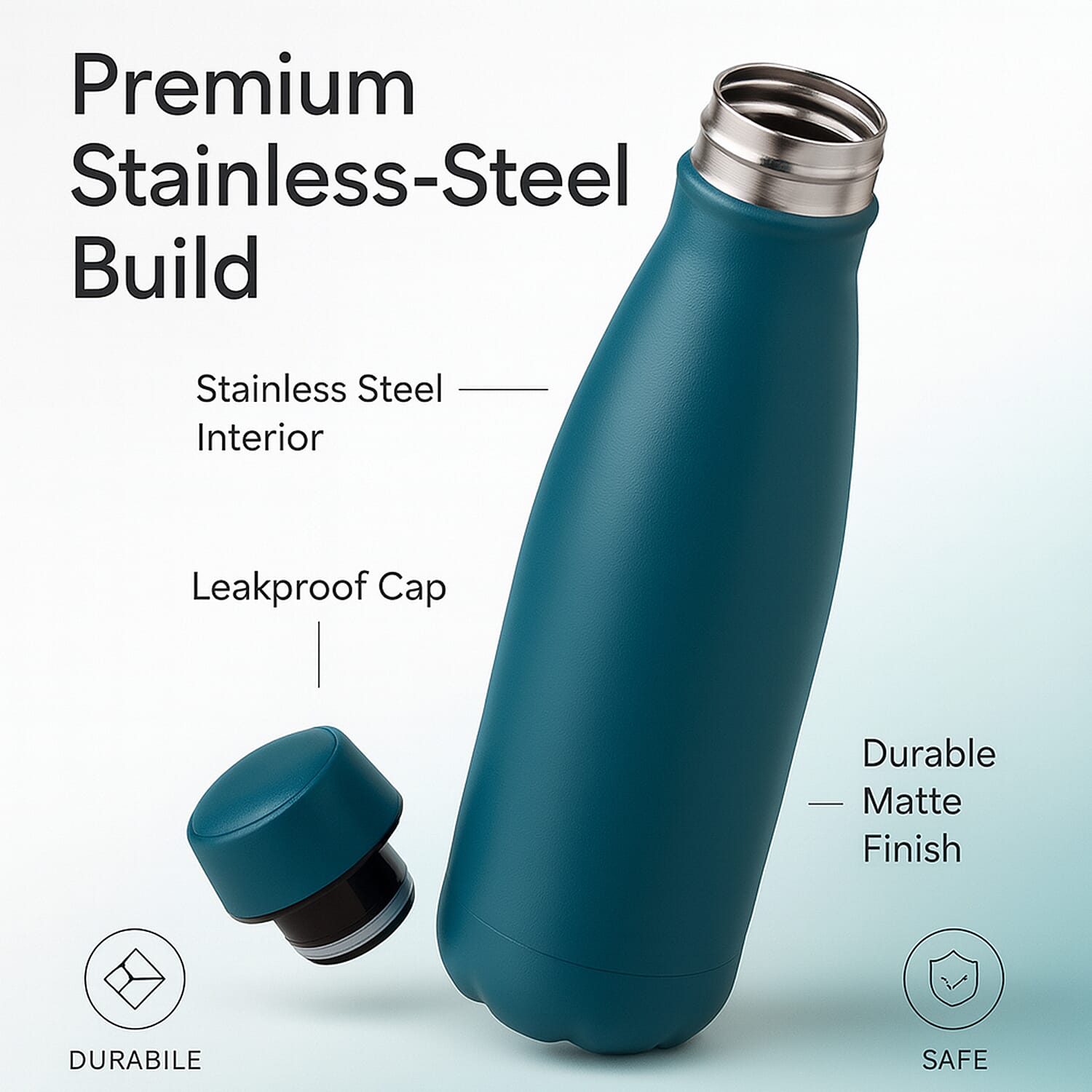 Stay Hydrated with HD Water Bottle (500ml) - Forest Green