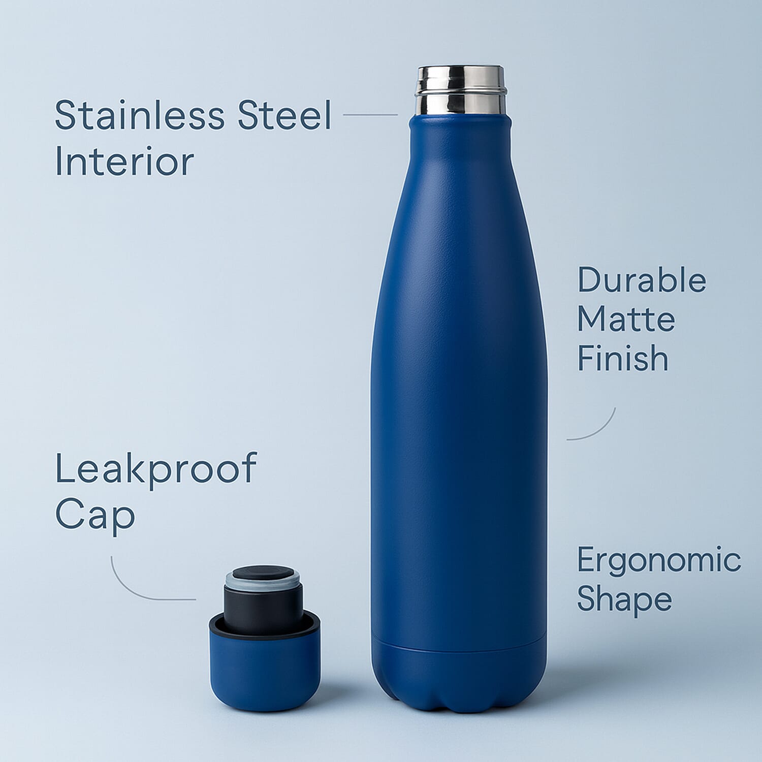 Stay Hydrated with HD Water Bottle (500ml) - Navy Blue
