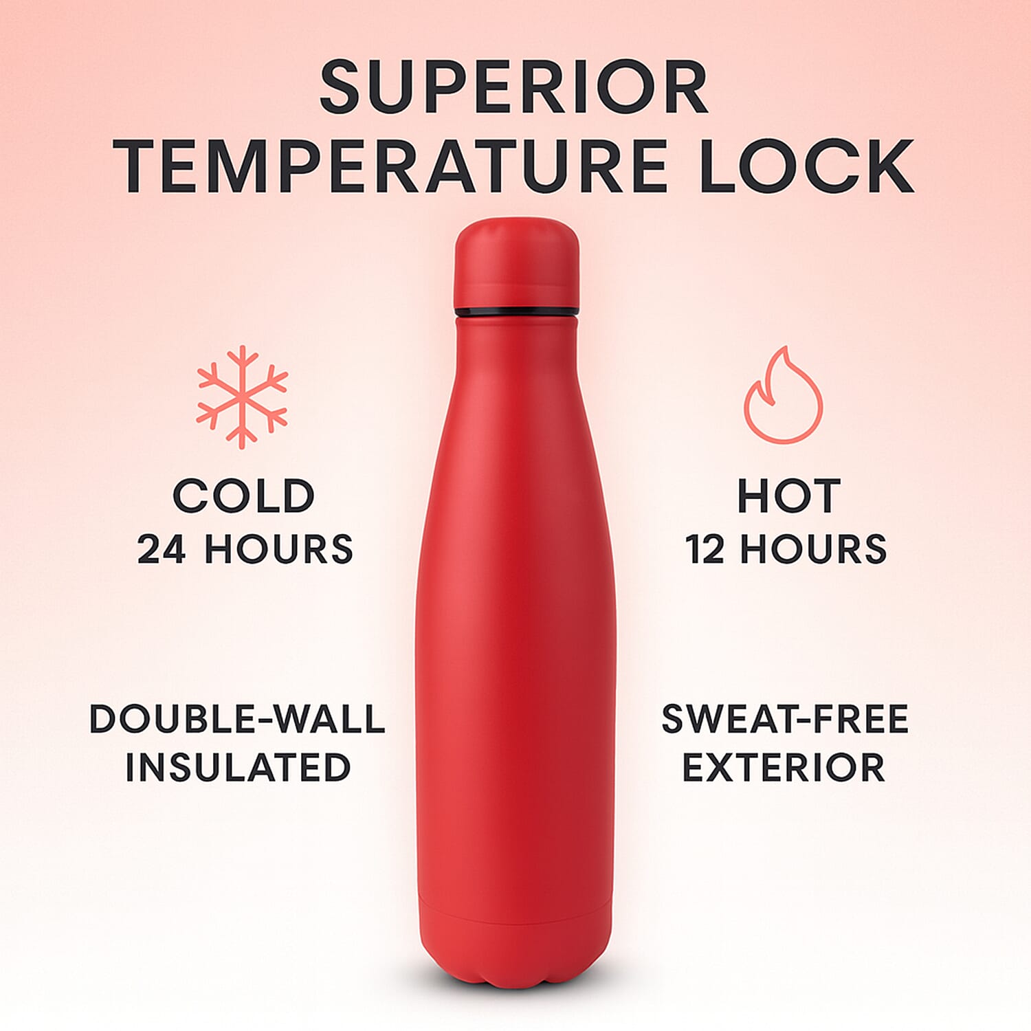 Stay Hydrated with HD Water Bottle (500ml) - Red