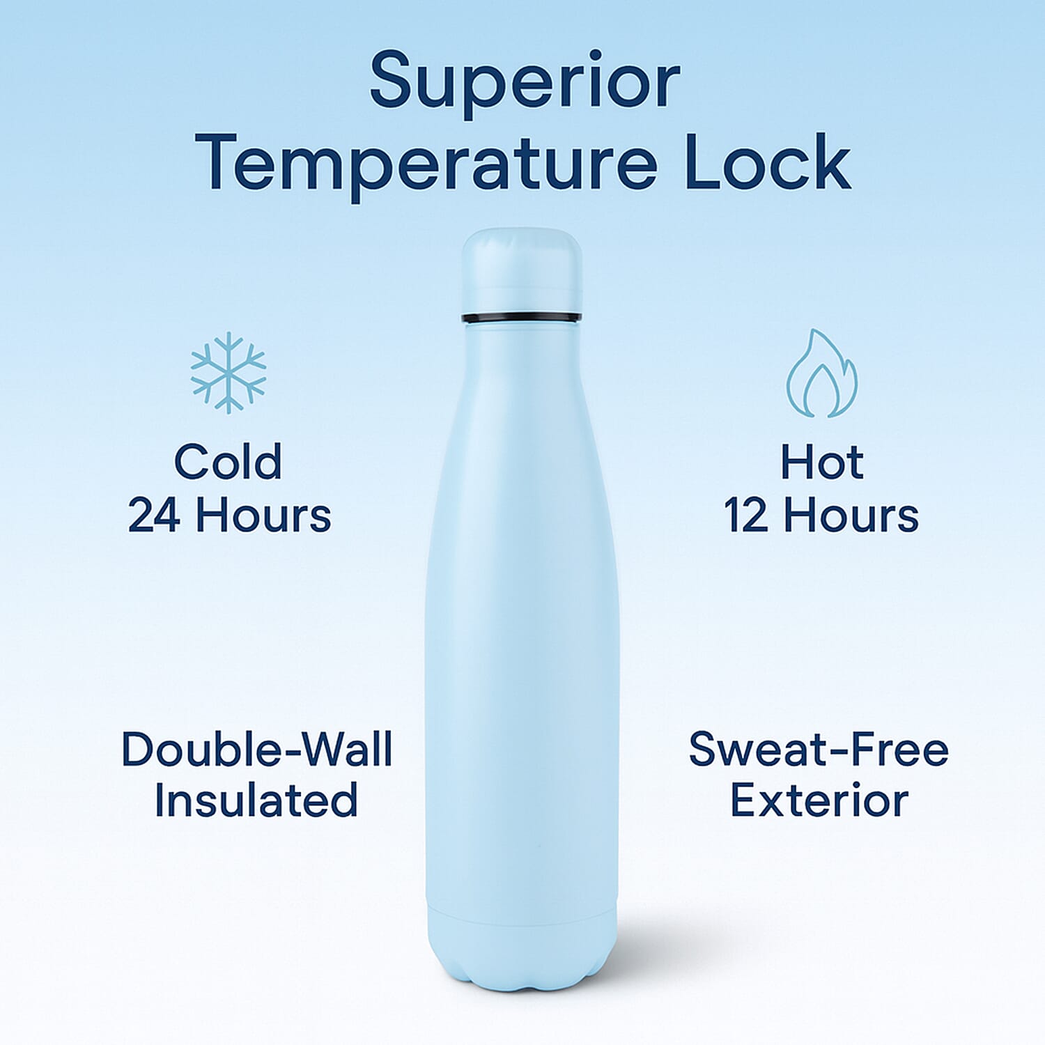 Stay Hydrated with HD Water Bottle (500ml) - Sky Blue