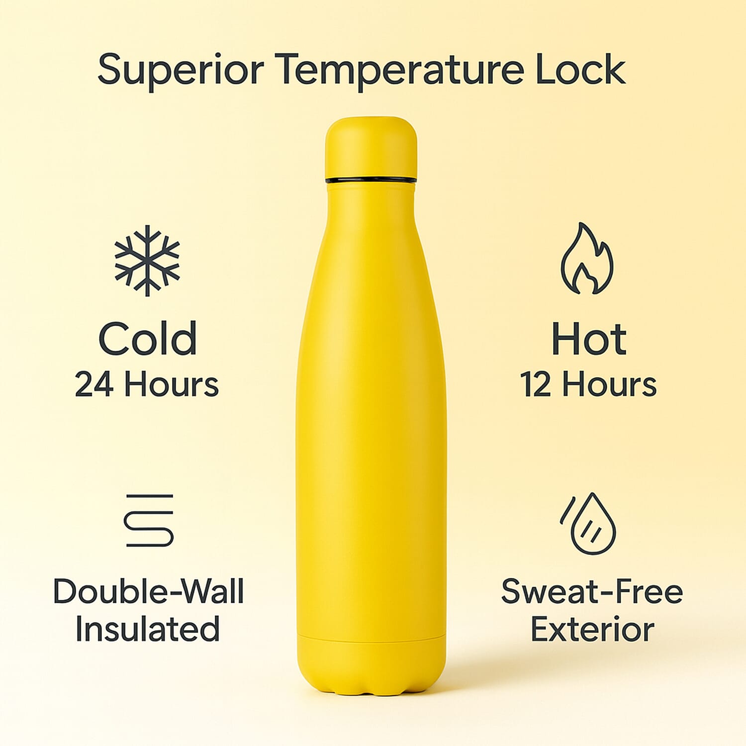 Stay Hydrated with HD Water Bottle (500ml) - Yellow