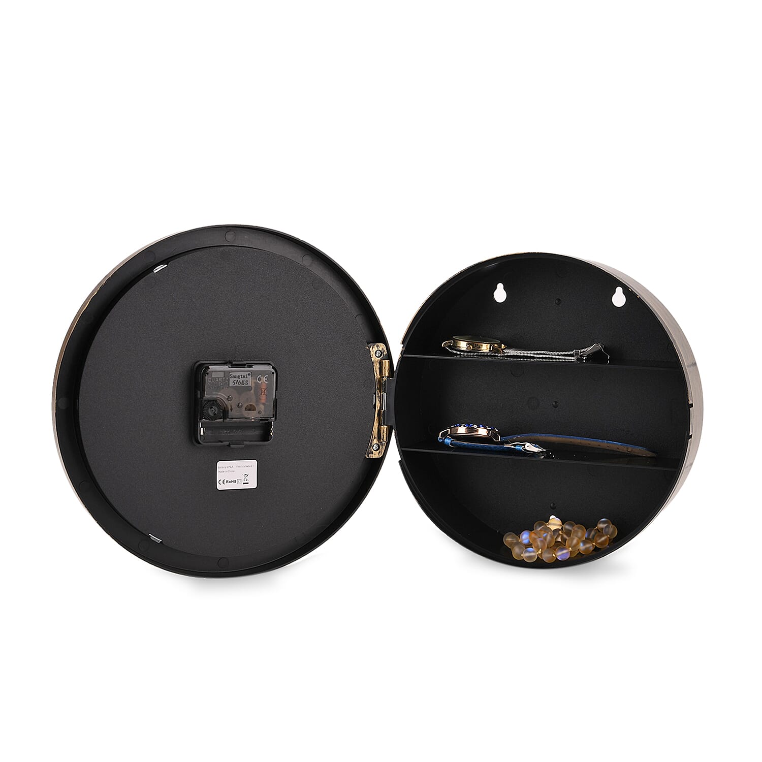 Classic Round PS Wall Clock (1xAA Battery not inc.) - Gold