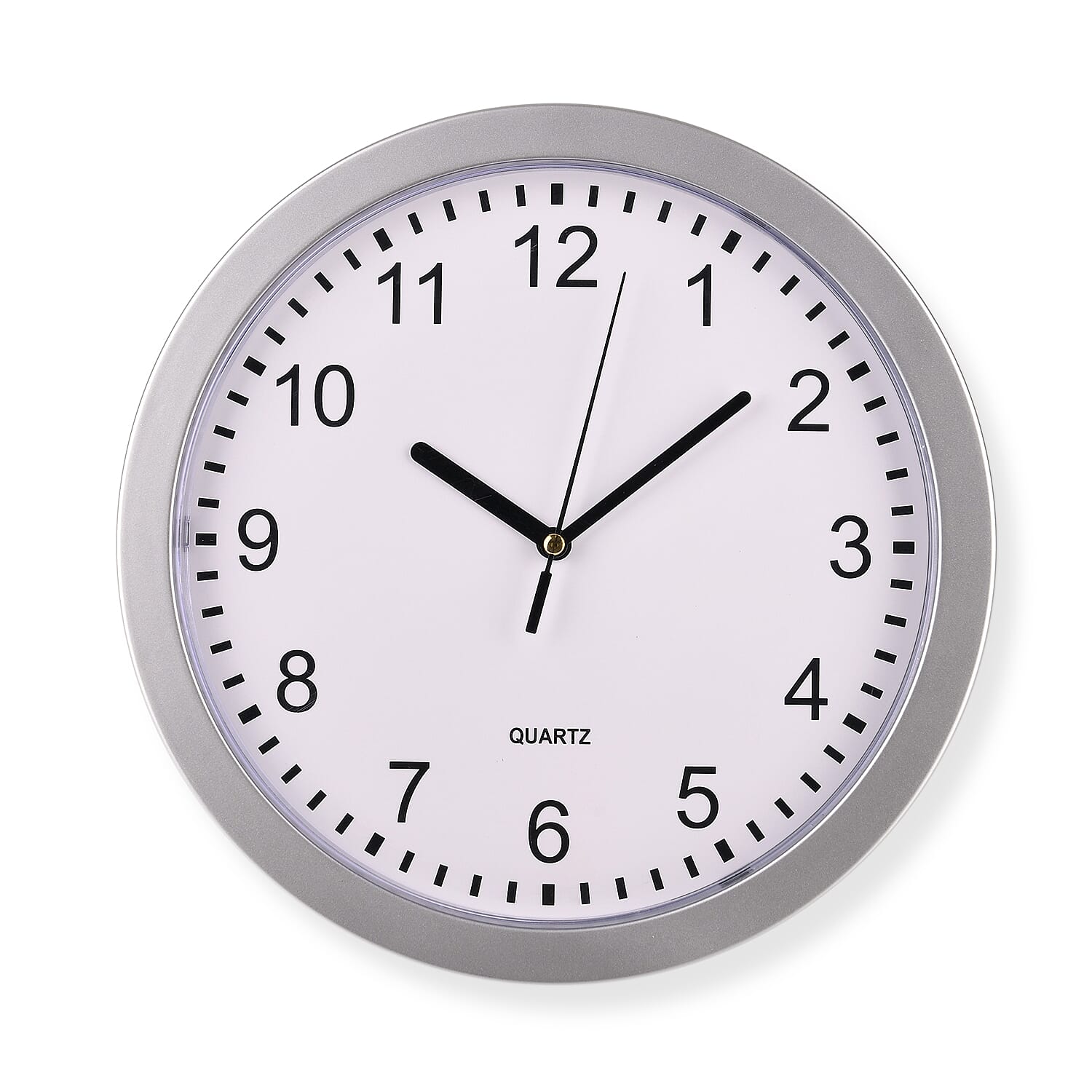 Classic-Round-PS-Wall-Clock-1xAA-Battery-not-inc-Silver