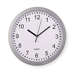 Classic Round PS Wall Clock (1xAA Battery not inc.) - Silver