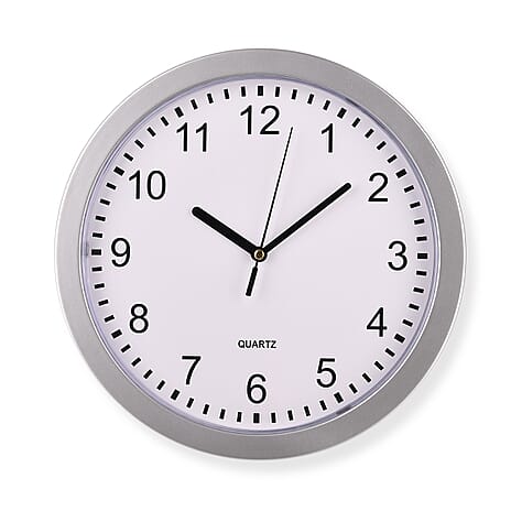 Classic Round PS Wall Clock (1xAA Battery not inc.) - Silver