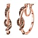 Champagne Diamond, Black Diamond J Hoop Half Hoop Earring with Clasp in 18K Vermeil Rose Gold Plated Sterling Silver 0.50 Ct, Silver wt. 6.47 Gms.