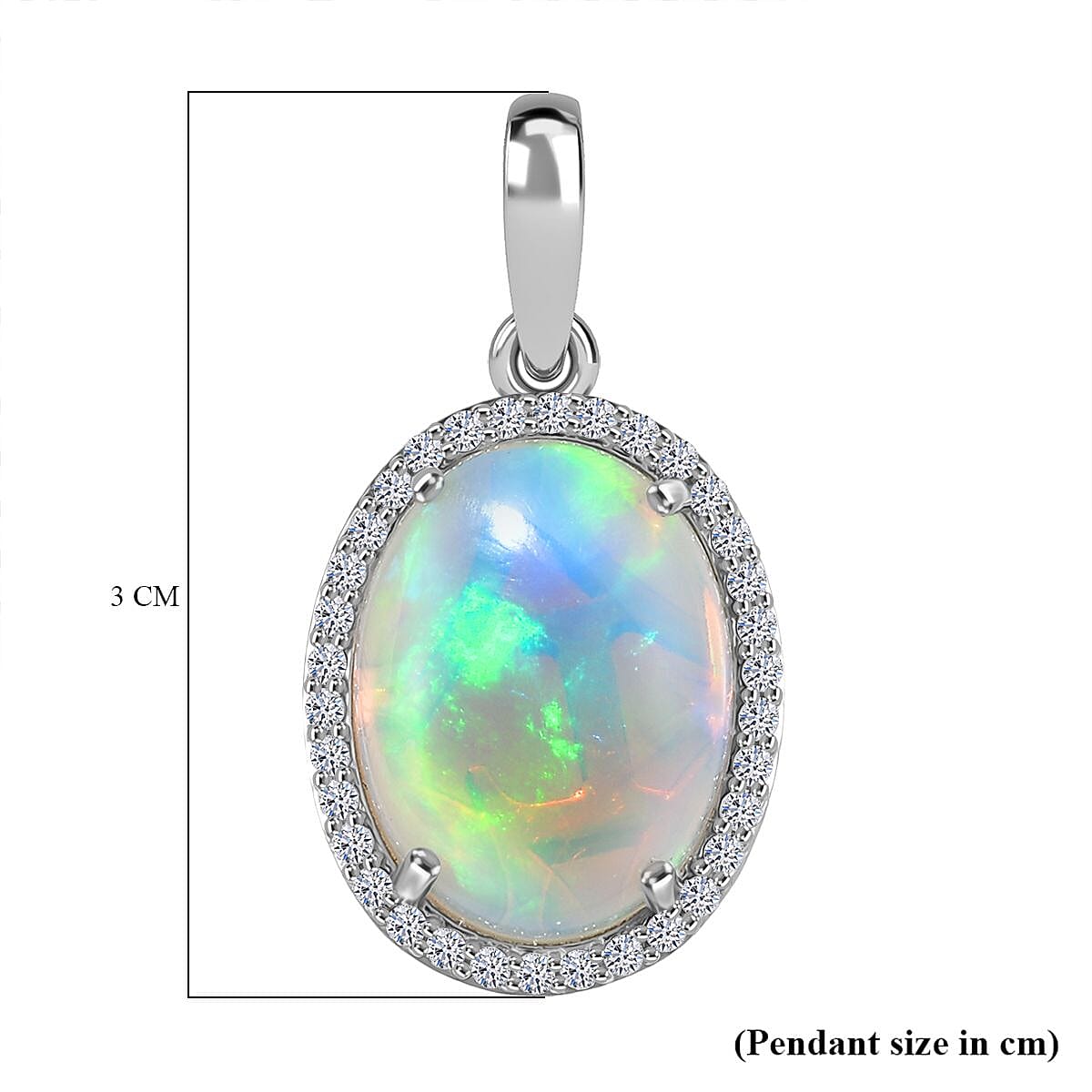 Luxuriant 950 Platinum AAAA Ethiopian Opal Lab Grown Diamond (SI-GH) Solitaire Pendant 6.50 Ct, Platinum Wt. 4.55 Gms. Luxuriant 950 Platinum AAAA Ethiopian Opal Lab Grown Diamond (SI-GH) Solitaire Pendant 6.50 Ct, Platinum Wt. 4.55 Gms.