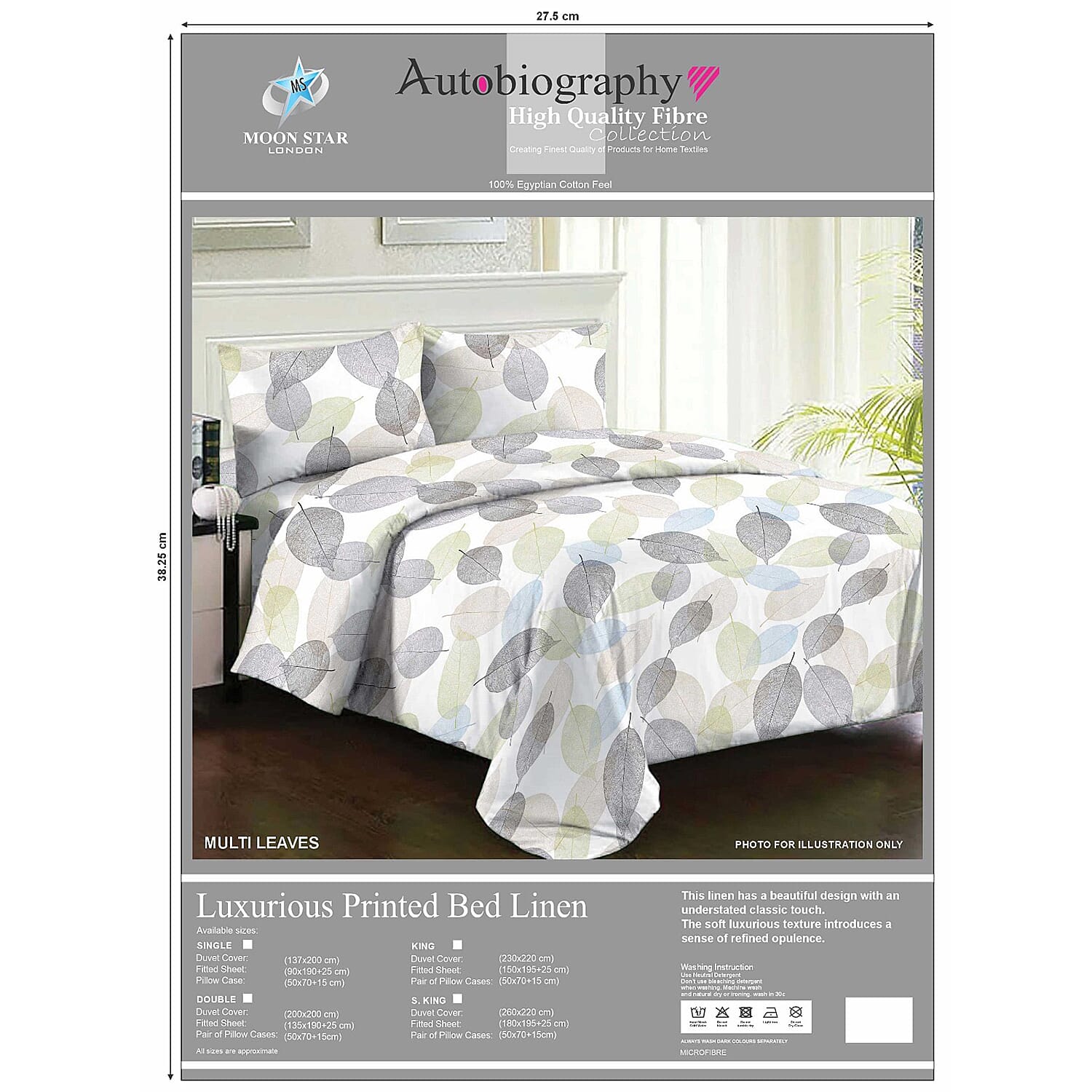Luxurious Set of 4 - Duvet, Fitted Sheet and 2 Pillow cases
