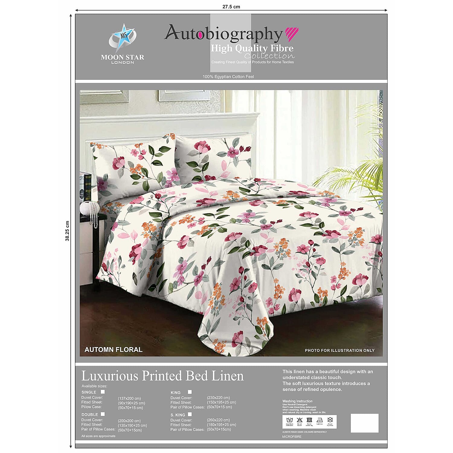 Luxurious Set of 4 - Duvet, Fitted Sheet and 2 Pillow cases