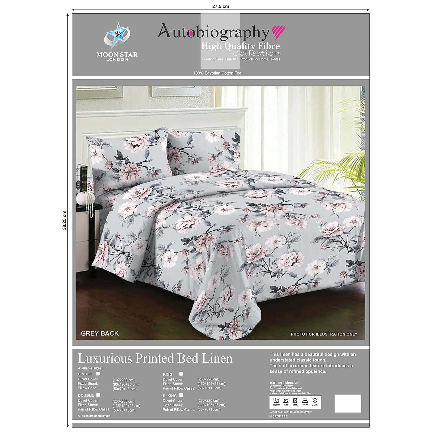 Luxurious Set of 4 - Duvet, Fitted Sheet and 2 Pillow cases