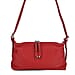 100% Genuine Leather Full Grain  Crossbody Bag with Adjustable Strap - Red