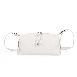 100% Genuine Leather Full Grain Crossbody Bag with Adjustable Strap - Black