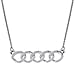 White Diamond Necklace (Size - 20) with Lobster Clasp in Rhodium Overlay Sterling Silver