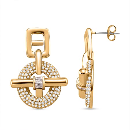 White Cubic Zirconia Earring with Push Back