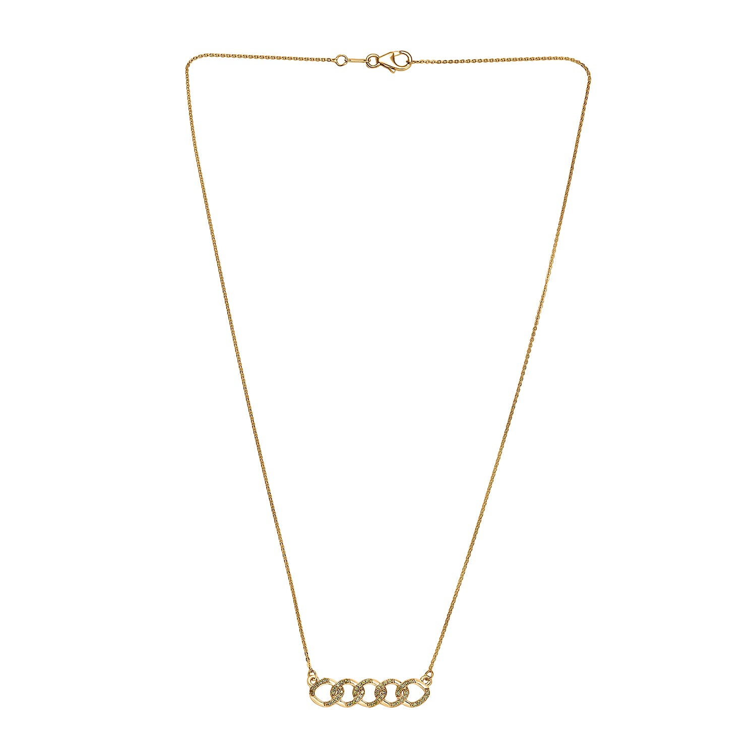 Yellow Diamond Necklace (Size - 20) with Lobster Clasp in 18K Vermeil Yellow Gold Plated Sterling Silver