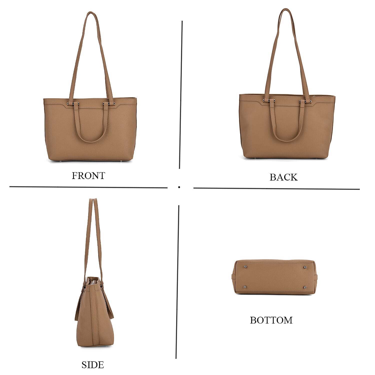 Milan Closeout- 100% Full Grain Genuine Leather Tote Bag with  Adjustable Straps - Coffee