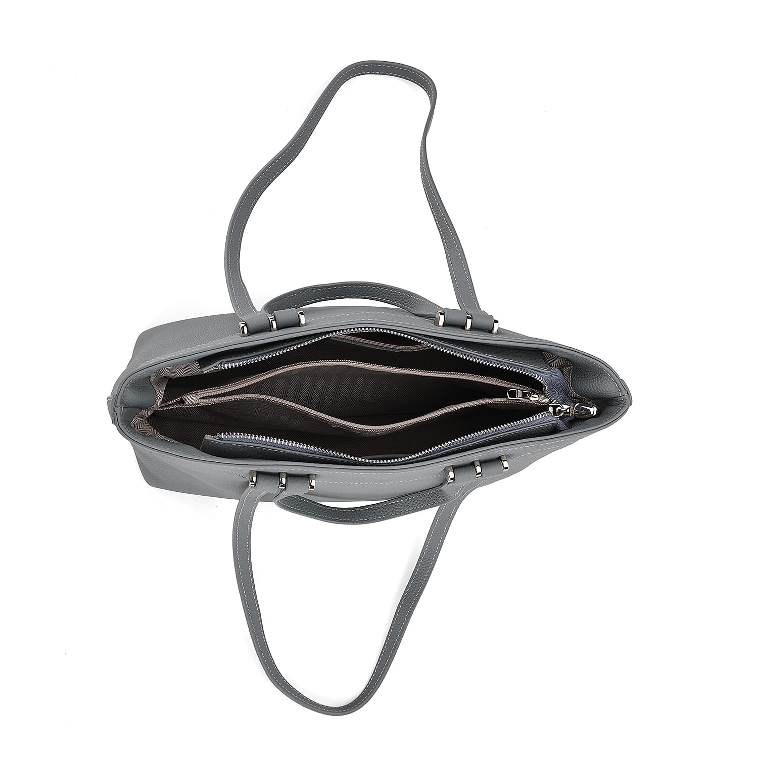 Milan Closeout- 100% Full Grain Genuine Leather Tote Bag with  Adjustable Straps - Teal