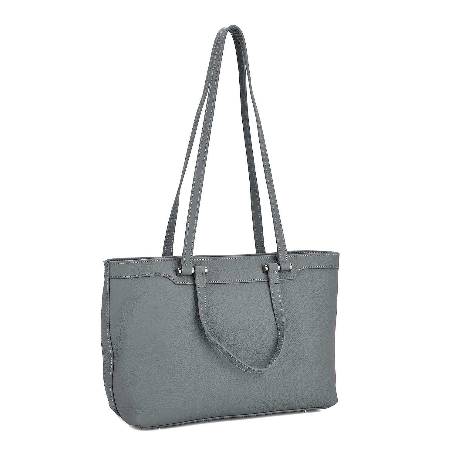 Milan Closeout- 100% Full Grain Genuine Leather Tote Bag with  Adjustable Straps - Teal