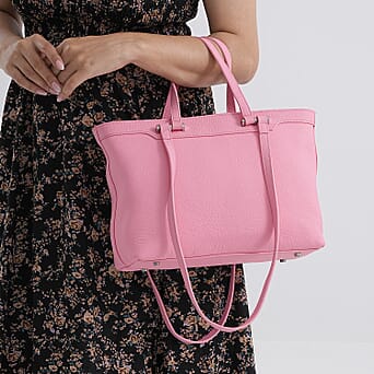 https://tjcuk.sirv.com/Products/81/6/8160750/Leather-Patterned-Tote-Bag-Size-30x12x23-Pink-Black_8160750_2.jpg?w=342&h=342