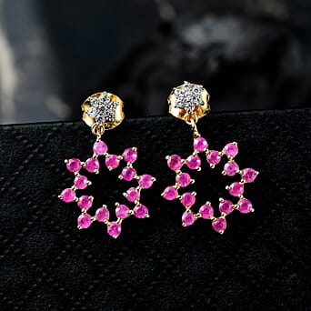 https://tjcuk.sirv.com/Products/81/6/8160775/Pink-Sapphire-White-Zircon-Dangling-Earring-in-18K-YG-VermeilSterling-_8160775_1.jpg?w=342&h=342