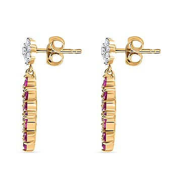 https://tjcuk.sirv.com/Products/81/6/8160775/Pink-Sapphire-White-Zircon-Dangling-Earring-in-18K-YG-VermeilSterling-_8160775_3.jpg?w=342&h=342
