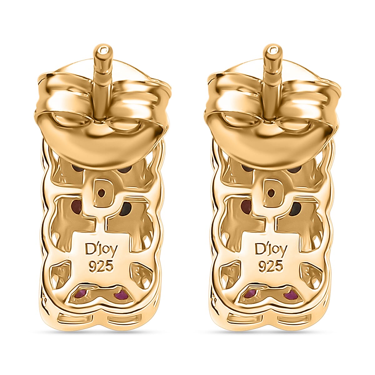 Multi Sapphire Fancy Earring in 18K YG VermeilSterling Silver  0.920  Ct.