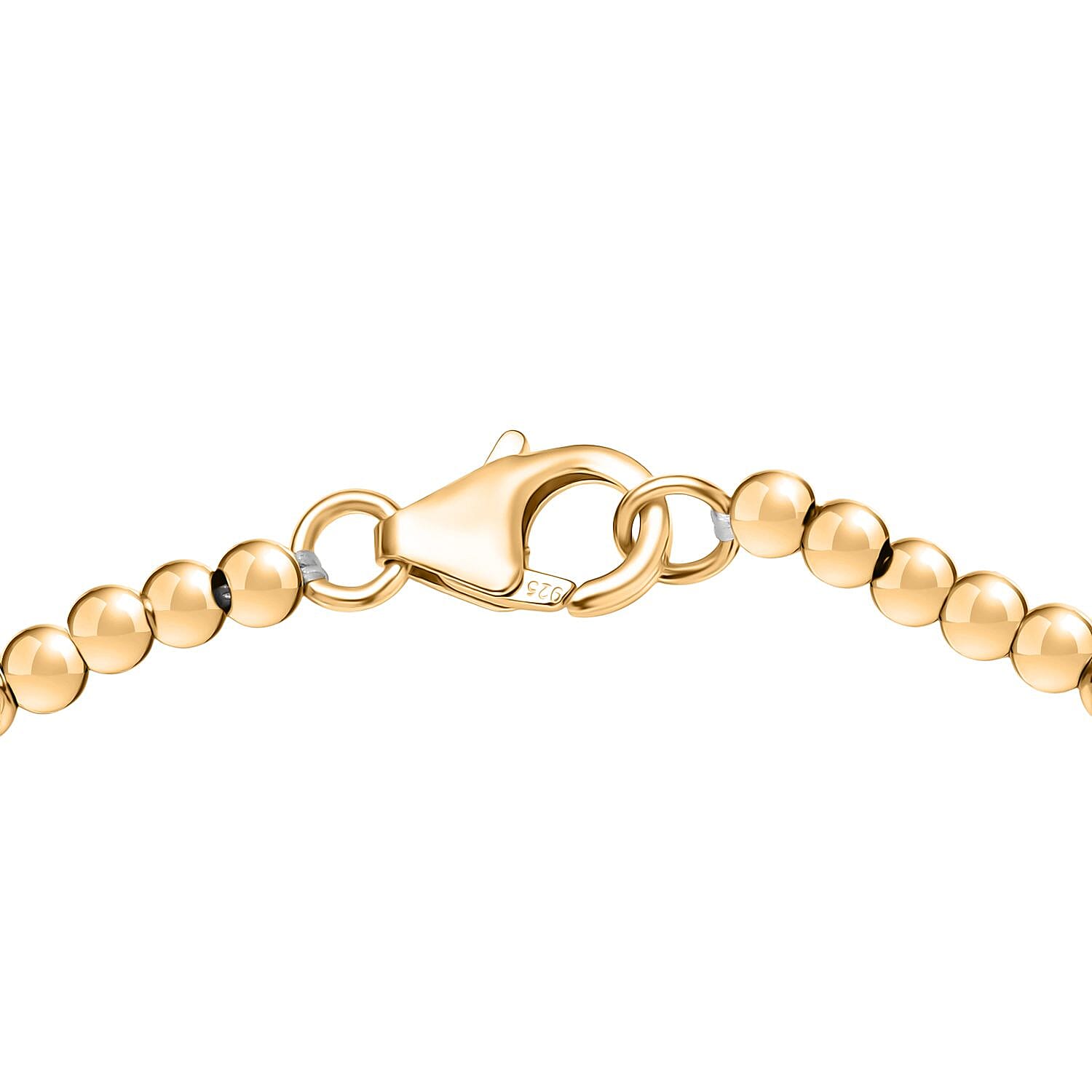 GP Chilli Pepper Collection - Plain Charm Bracelet with Blue Sapphire (Size - 8) with Lobster Clasp in 18K Vermeil Yellow Gold Plated Sterling Silver, Silver Wt.6.75 Gms.