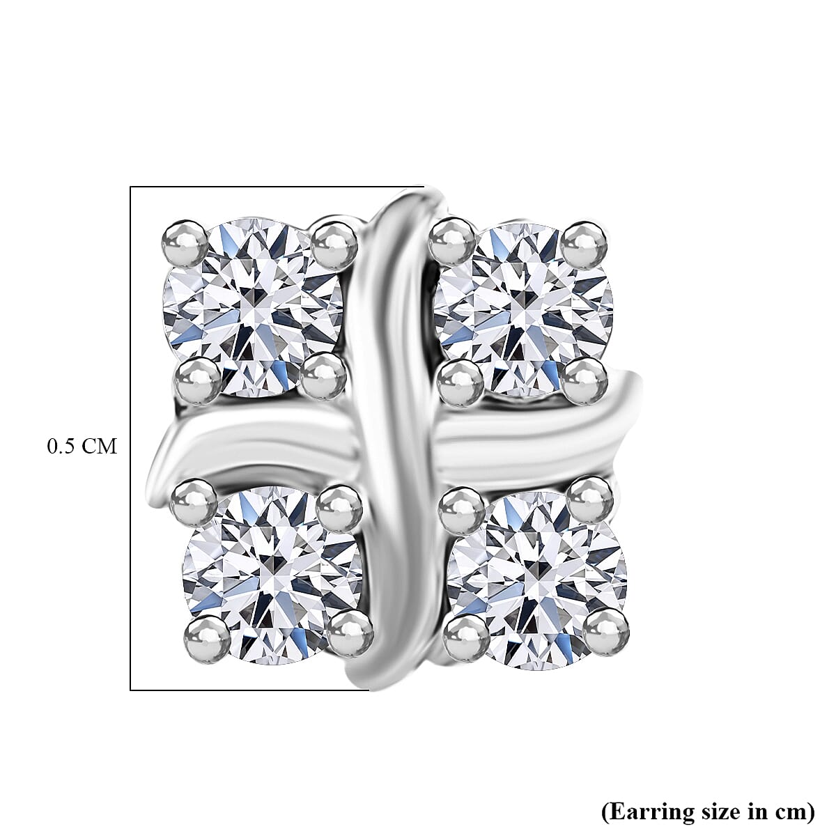 Luxuriant Lab Grown Diamond (SI-GH) Solitaire Stud Push Post Earring with Push Back in Sterling Silver