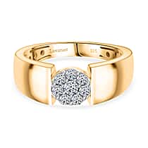 LUXURIANT Lab Grown Diamond (SI G/H) Cluster Ring in 18K Vermeil Yellow Gold Plated Sterling Silver